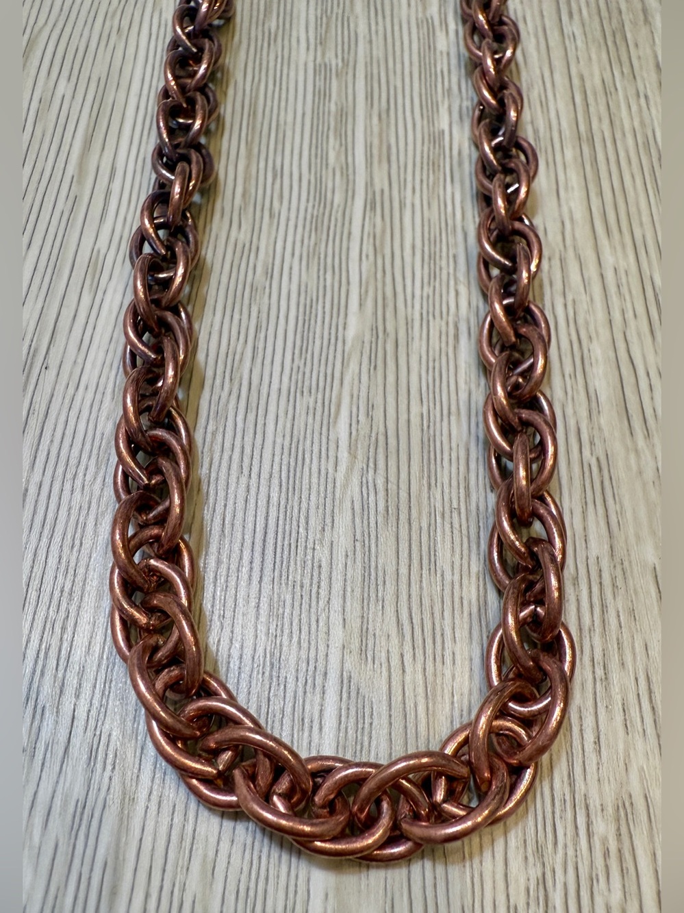 Vintage Copper Links Chain Necklace 19” Men’s Exc cond Egyptian Revival